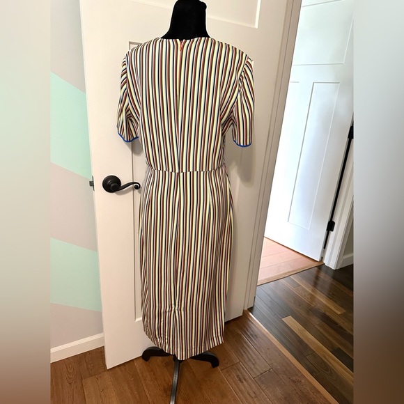 Vintage DVF Diane Von Furstenberg Retro Mod Rainbow Strior Sheath Dress MIDI 8 - Picture 4 of 11